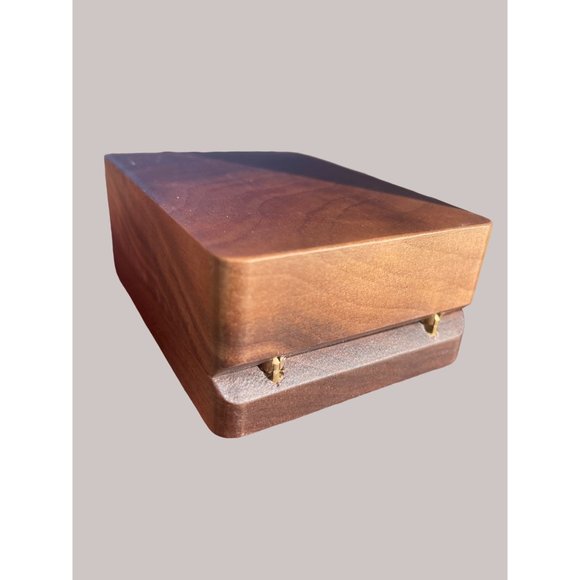 Ring Box Rose Engraved Wedding Ceremony & Proposal Jewelry Box 3.5”x2.5”x 1.5” - Picture 4 of 5